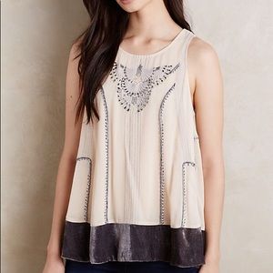 Moulinette Sœurs Art Deco Velvet Trim Tank